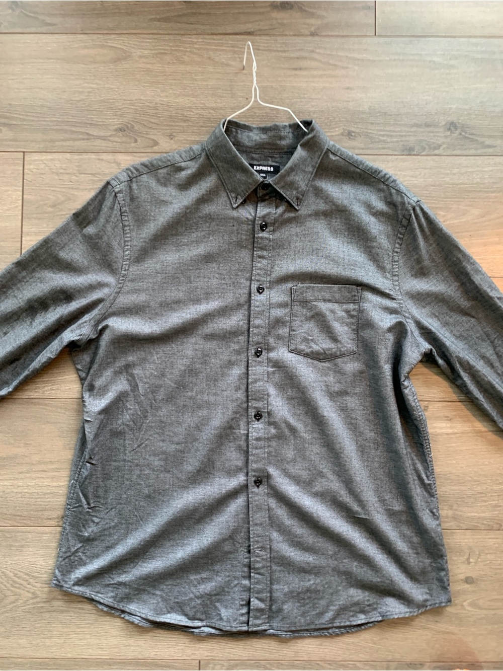 Express Men's Gray Button-Down Casual Shirt